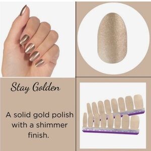 Color Street Gold Shimmer Nail Polish Strips